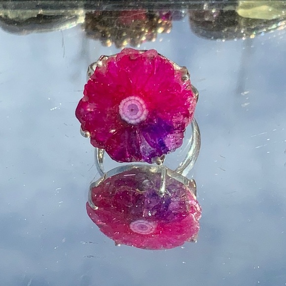 BOUTIQUE MULTI COLOR QUARTZ EYE 925 SILVER RING, 8 - Picture 2 of 13